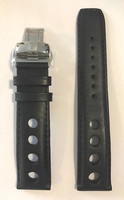 Correa de cuero negra original Tissot PRS-516 T100417A T100428A 20 mm con cierre Foto 1 de 2