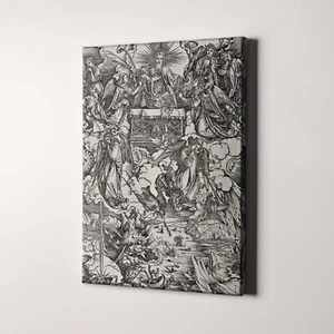 Last Judgement The Seven Trumpets Jesus Christian Bible Canvas Wall Art Print - Picture 1 of 7