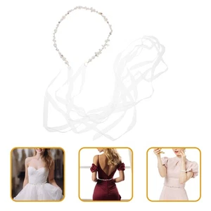 Abito da sposa damigella d'onore cintura perle strass vita fascia maternità - Foto 1 di 12
