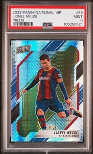 2022 PANINI NATIONAL VIP #59 LIONEL MESSI PRIZM PSA 9 - Picture 1 of 3