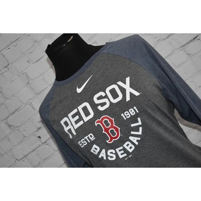 Nike Gym Shirt Womens Size Medium Boston Red Stocks Baseball 3/4 Sleeve Length - Image 1 of 4