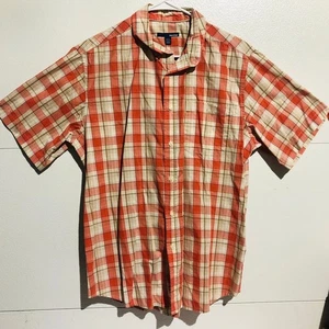 Basic Editions Men's Size Large 42-44 Button Down Plaid Short Sleeve Shirt - Picture 1 of 6