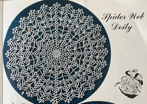 Vintage 1950's Crochet Pattern SPIDER WEB DOILY 13" SPIDERWEB - Picture 1 of 1