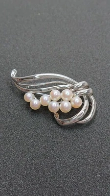 MIKIMOTO pearl MIKIMOTO silver pearl brooch 5-6mm - Image 1 of 4