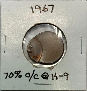 1967 Lincoln Memorial Cent, Struck 70% Off-Center, Mint Error - Picture 1 of 2
