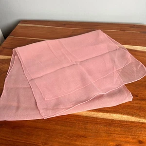 VTG Pink Semi Sheer Rectangle Scarf Lightweight 44 in L x 14 in W - No Tag - Picture 1 of 4