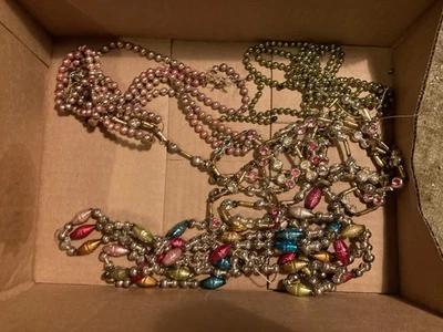 Vintage Glass Bead  Garland Lot Christmas Multicolors & styles - Image 1 of 4