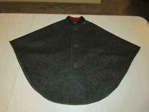 VINTAGE SALZBURGER DIRNDL GIRL'S GRAY WOOL BUTTON UP GERMAN CAPE COAT SIZE 6 - Picture 1 of 5