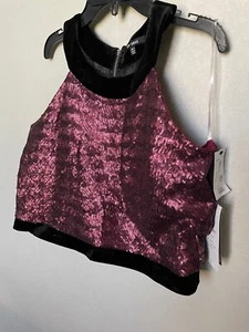 Top corto Obsess Isabela Moner lentejuelas halter talla 20,5 - Imagen 1 de 5