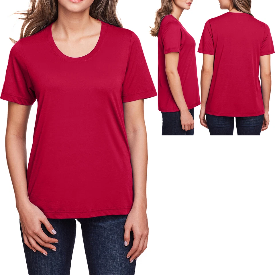 Camiseta para damas que absorbe la humedad suave de algodón antimicrobiana XS-XL Foto 1 de 1