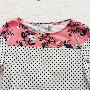 T-Shirt Size L Polka Dot Bloomcore Coquette Whimsycore Cottagecore barbiecore - Picture 1 of 16