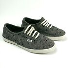  Vans Off the Wall Mens 6.5, Womens 8 Canvas Lace Up Low Top Shoes Gray Dots