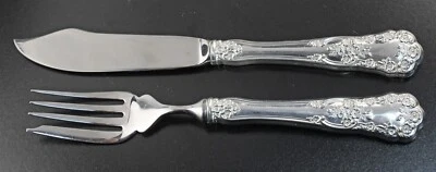 Cuchillo y tenedor de pescado individual Gorham Sterling BUTTERCUP Foto 1 de 2