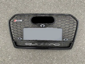 RS6 Style Black Front Bumper Grille with Camera Hole for Audi A6 S6 2016-2018 - Foto 1 di 5