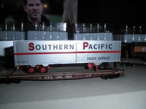 TTX - early red scheme w/ SP trailer F30D TOFC flatcar # 475083 - Picture 1 of 5