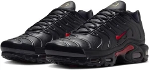 NIKE  FZ3038 001 Air Max Plus Premium   Black Black Metallic Gold University Red - Picture 1 of 6
