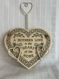 Trinity Pottery "A Mother's Love Is The Heart Of The Home" Wall Heart Plaque - Picture 1 of 6