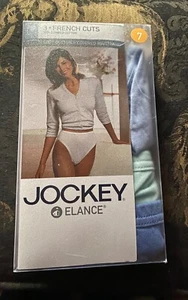 NIB Jockey Elance 3 Pack of Blues Hi-Cut Cotton Panties Size 7 - Picture 1 of 1