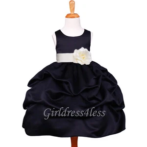 VESTIDO NEGRO PICK-UP BEBÉ NIÑA FIESTA BODA FLOR 6M 12M 18M 2 4 6 8 10 12 - Imagen 1 de 33