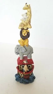 Noah's Ark with Animals Stacked Biblical Resin Figurine 6" - Picture 1 of 6