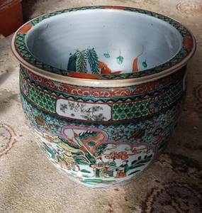 Old Antique Rare Chinese Vase Famille Rose Fish Bowl - Picture 1 of 5