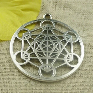 Free Ship 24 pcs tibetan silver round flower charms pendant 44x40mm L-4810 - Picture 1 of 4