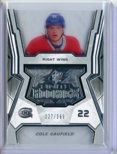 2021-22 Upper Deck SPX Hockey COLE CAUFIELD Silver Finite Rookies RC 27/399