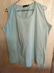 Gabriella K. türkis T-Shirt Gr.46, Basic Damen Mädchen, leichte Taillie ärmellos - Bild 1 von 11
