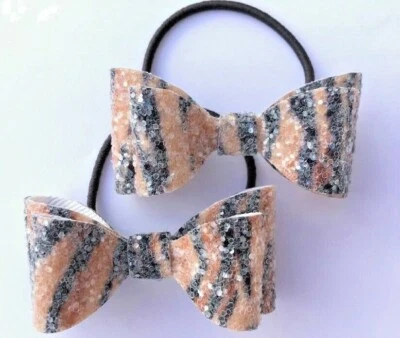 ANIMAL Paar funkelnde Kristall Glitzer Tiermotiv Haarschleife elastische Bommeln