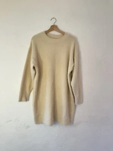 ASOS Designs Oversized Ivory Fuzzy Sweater Dress Women’s 8 - Picture 1 of 5