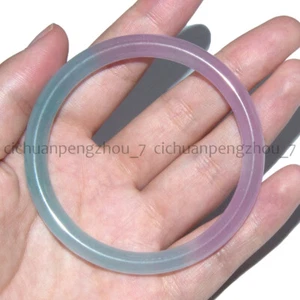 Pulsera de brazalete de jadeíta de jadeíta azul violeta natural 56-62mm joyería de mujer - Imagen 1 de 9
