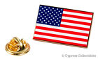 AMERICAN FLAG ENAMEL LAPEL PIN GOLD BORDER USA US United States TIE TACK BADGE