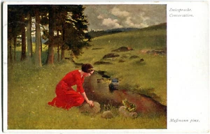 Maßmann-Künstler-AK "Zwiesprache" Frau an Bach /Wiener Kunst 1916 - Picture 1 of 1
