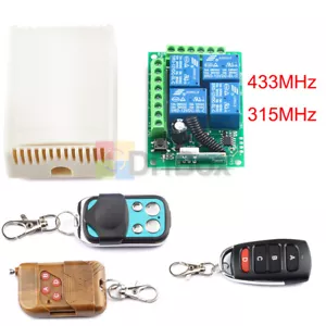 DC 12V 433MHz 315MHz Wireless RF Remote Control Relay Switch 4CH Receiver Module - Picture 1 of 54