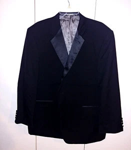 STAFFORD MEN'S BLACK WOOL/LINED FORMAL JACKET-50R-BARELY WORN-NICE - Picture 1 of 3