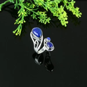 Lapis Lazuli Gemstone Handmade 925 Sterling Silver Jewelry Ring Size 12 V399