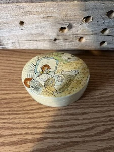 Peter Rabbit handbemalte Schmuckschatulle Vintage signiert Afzal Abdulla - Bild 1 von 6