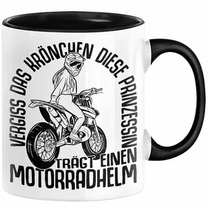 Motorradfahrerin Geschenk Tasse Frauen Motorrad Vergiss Das Krönchen Diese Prinz - Bild 1 von 49
