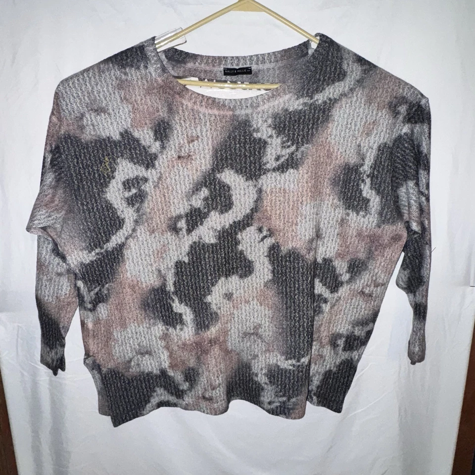 Nally & Millie 3x 圆领毛衣上衣五颜六色印花女式大码 — 第 1/4 张图片