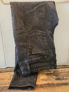 Womens Maurices Jeans Denim Black Size L Long Mid Rise Stretch 34" X 30 - Picture 1 of 7