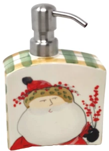 VIETRI Italy Seifenspender Weihnachten Santa cremeweiß geschwungen Keramik Landhaus - Bild 1 von 15