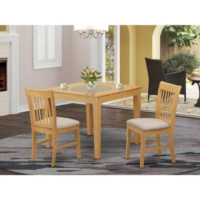 East West Furniture OXNO5-MAH-W 5 Piece Dining Set Includes a Square Dinner Tabl - Image 1 of 4