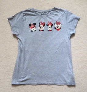 Primark Disney Grey Minnie Mouse T-Shirt Size 8 - Picture 1 of 1