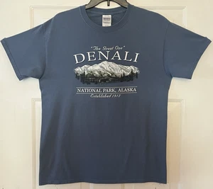 Camiseta azul mediana para hombre Gildan Denali National Park Alaska - Imagen 1 de 6