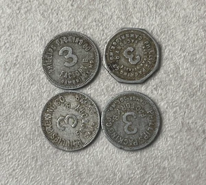 Lote de tres (3) fichas comerciales de 3 centavos Phillips Packing Co - Cambridge MD KH L2 - Imagen 1 de 2