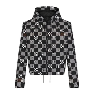 Chaqueta con Capucha LOUIS VUITTON Virgil Abloh Construida 48 Negro Blanco Cuadros Nueva Sin Etiquetas - Imagen 1 de 20