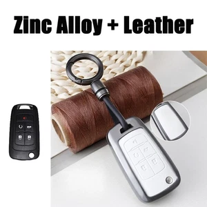 Zinc Alloy Leather Car Key Case Cover For Chevrolet Equinox Sonic Camaro Cruze - Picture 1 of 5