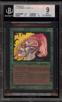 Magic The Gathering MTG Llanowar Elves Beta Rare BGS 9 Mint - Image 1 of 2