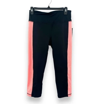 NEW Ideology Black Pink Cropped Leggings Size Small Active Athleisure Workout  - Image 1 of 4
