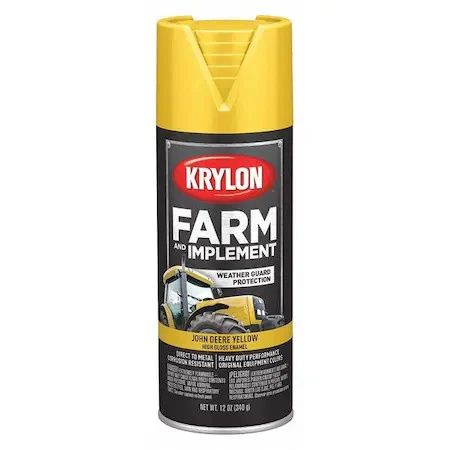 Krylon K01934008 Spray Paint, John Deere Yellow, High-Gloss, Solvent, 12 Oz - Image 1 of 1